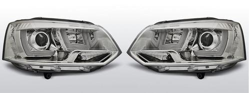 Koplampen U-Type Real DRL | Volkswagen T5 2010-2015 | chroom, Auto-onderdelen, Verlichting, Nieuw, Volkswagen, Verzenden