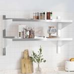 vidaXL Wandschap 2-laags 100x40x60 cm roestvrijstaal, Verzenden, Nieuw