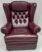 Chesterfield herenfauteuil ( ocassion ) Bordo leer € 675.-, Huis en Inrichting, Gebruikt, Chesterfield, 75 tot 100 cm, Ophalen of Verzenden