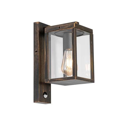 Buiten wandlantaarn antiek goud met bewegingssensor IP44 -, Tuin en Terras, Buitenverlichting, Nieuw, Minder dan 50 watt