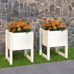 vidaXL Plantenbakken 2 st 40x40x52,5 cm massief grenenhout, Verzenden, Nieuw, Hout, Minder dan 60 cm