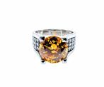 Zonder Minimumprijs - Ring Zilver - Topazio Imperiale 10 kt., Sieraden, Tassen en Uiterlijk, Ringen, Nieuw