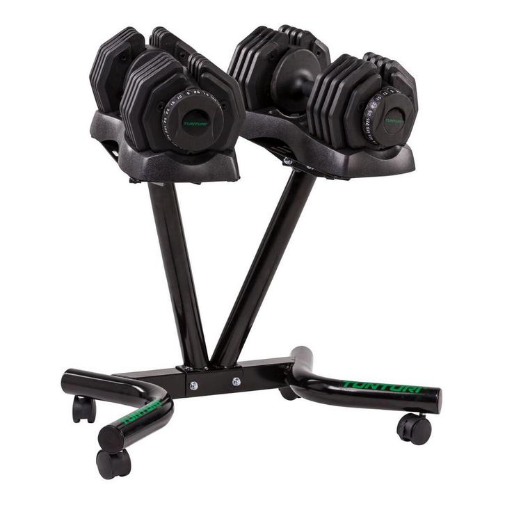 Tunturi Selector Dumbellset l 2x 25 kg + stand l Verstelbare, Sport en Fitness, Fitnessmaterialen, Dumbbell, Nieuw, Verzenden