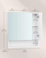 Badkamer Spiegelkast – Wandkast met 3 Deuren en Open Vak, Verzenden, Nieuw