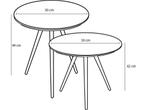 Mica Decorations Jailey - Bijzettafel - Set van 2 - H49 x, Huis en Inrichting, Verzenden, Nieuw