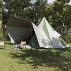 vidaXL Familie Tipi Tent met dak Groen en beige 510 x 690 x, Caravans en Kamperen, Tenten, Verzenden, Nieuw