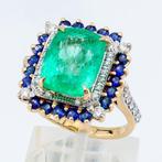 GIA - Emerald 5.96 Ct, (Blue) Sapphire & Diamond Combo -