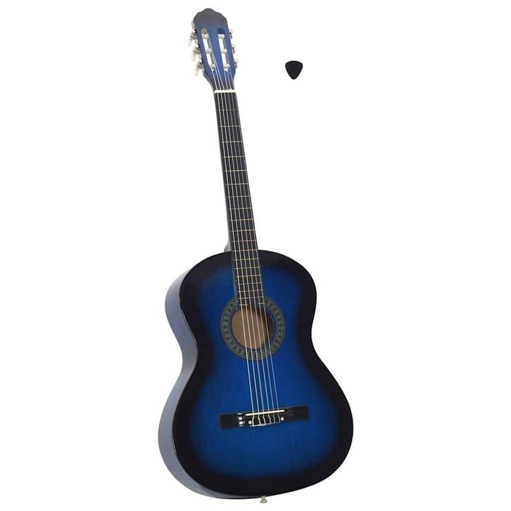 Gitaar Blauw 39 | Massief Lindenhout | Tweedekansje OP=OP, Muziek en Instrumenten, Accordeons, Knopaccordeon, 32-bas, Met koffer