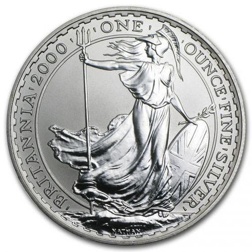 Britannia 1 oz 2000, Postzegels en Munten, Munten | Europa | Niet-Euromunten, Losse munt, Zilver, Overige landen, Verzenden