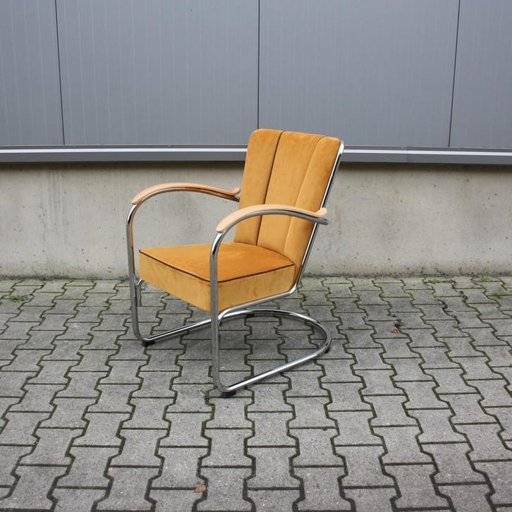 Gispen 412S fauteuil |  W.H. Gispen | Nieuw, Huis en Inrichting, Fauteuils, Nieuw, Leer, Metaal, Stof, Overige materialen, Ophalen of Verzenden