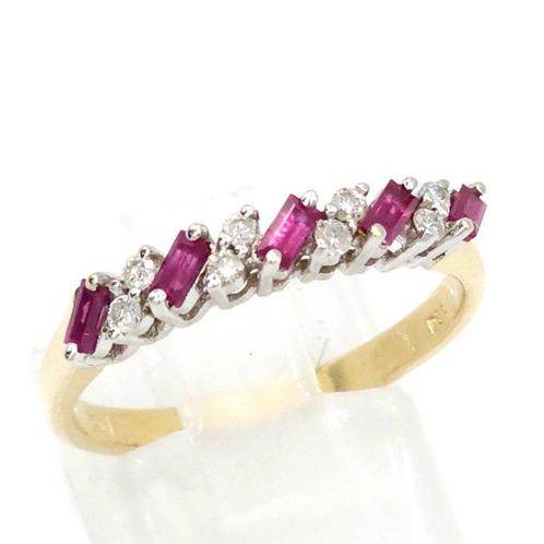 Verlovingsring - 18 karaat Geel goud, Natuurlijke Robijn &, Sieraden, Tassen en Uiterlijk, Antieke sieraden