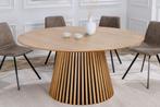 Ronde eettafel VALHALLA WOOD 140cm naturel eiken kolomvoet -, Ophalen of Verzenden, Nieuw