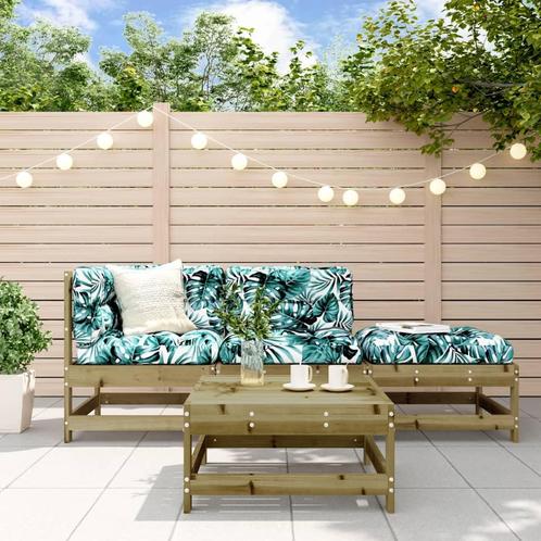 vidaXL 4-delige Loungeset geïmpregneerd grenenhout, Tuin en Terras, Tuinsets en Loungesets, Loungeset, Nieuw, 4 zitplaatsen, Verzenden
