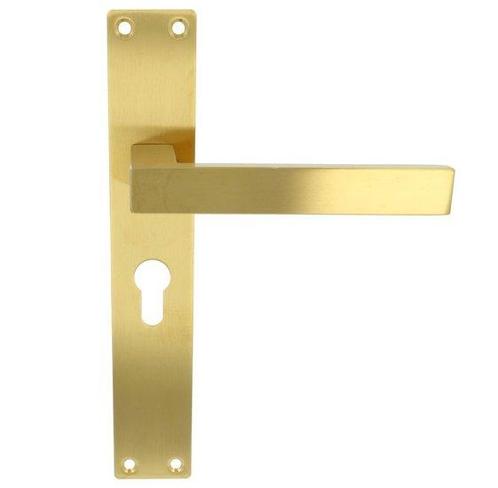 Deurkruk / Deurklink Rechthoek op schild PC55 PVD mat goud, Doe-het-zelf en Verbouw, Hang- en Sluitwerk, Nieuw, Ophalen of Verzenden