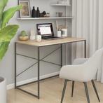 vidaXL Computerbureau 110x60x70 cm bewerkt hout zwart en, Verzenden, Nieuw