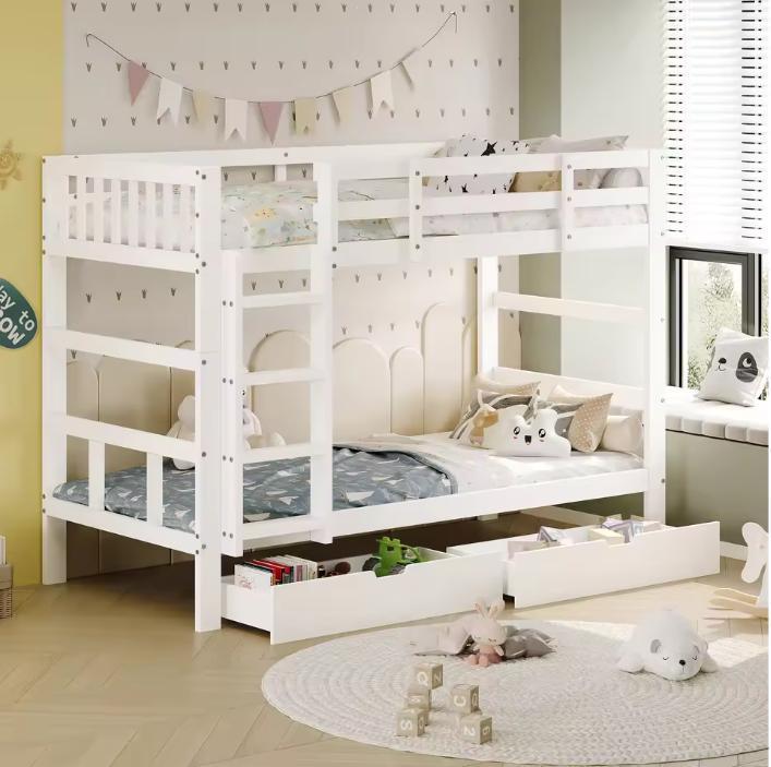 Hoogslaper kind met trap, opbergruimte en valbeveiliging, Kinderen en Baby's, Kinderkamer | Bedden, Nieuw, Verzenden