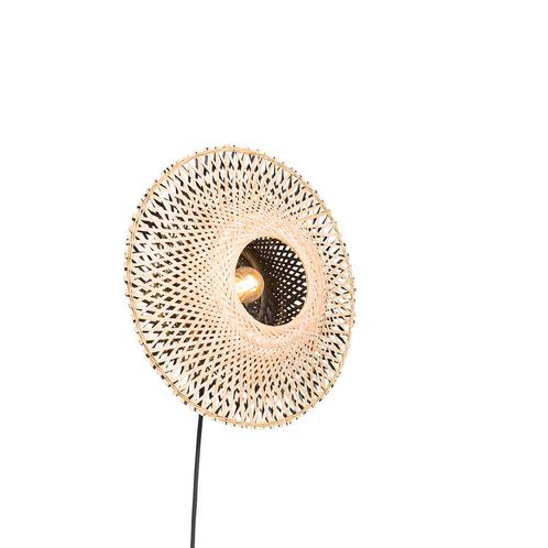 Smart wandlamp bamboe 30 cm met stekker incl. Wifi P45 -, Huis en Inrichting, Lampen | Wandlampen, Nieuw