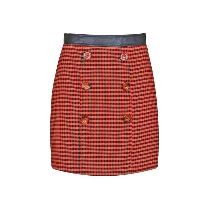 Atos Lombardini • geruite mini rok • XS (IT40), Kleding | Dames, Rokken, Rood, Nieuw, Maat 34 (XS) of kleiner, Verzenden