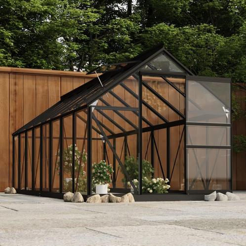 vidaXL Kweekkas 155x395,5x191 cm aluminium en glas, Tuin en Terras, Kassen, Nieuw, Verzenden