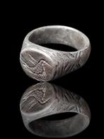 Oud-Romeins Zilver, Stunning Bird Seal Ring