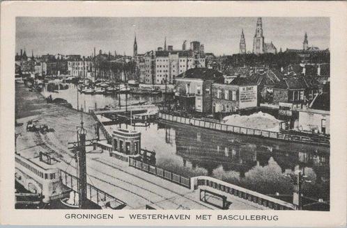 GRONINGEN - Westerhaven met Basculebrug, Verzamelen, Ansichtkaarten | Nederland, Verzenden