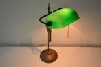 Tafellamp - Klassieke bankiers/notarislamp - Glas, Messing