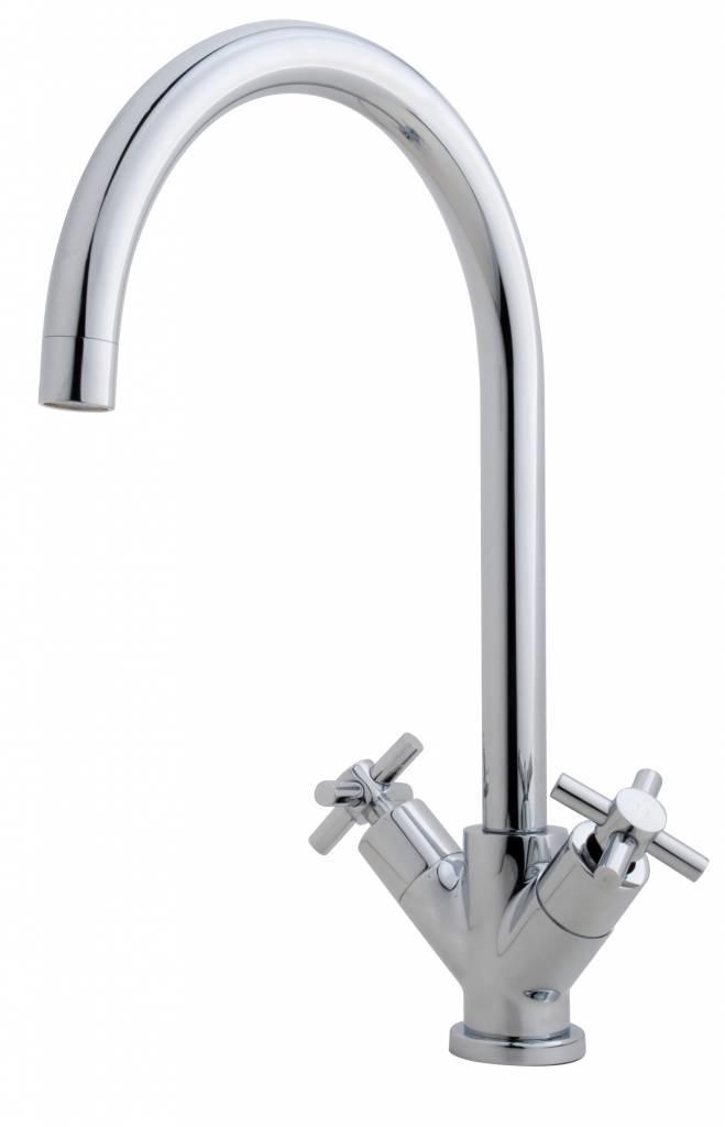 Donar Cross Keukenmengkraan 2-Knops Chroom, Doe-het-zelf en Verbouw, Sanitair, Ophalen of Verzenden