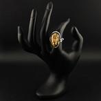 Unieke sterling zilveren ring met natuurlijk Baltisch amber, Antiek en Kunst