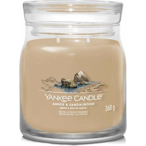 Yankee Candle Geurkaars Medium Jar Amber & Sandalwood 368 gr, Huis en Inrichting, Woonaccessoires | Kandelaars en Kaarsen, Nieuw