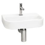 Fonteinset Differnz Ovale Small 38x24x7 cm Keramiek Wit, Ophalen of Verzenden, Nieuw, Chroom, Overige typen