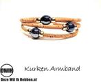 kurken Armband 10 met paarse parel, Verzenden, Nieuw