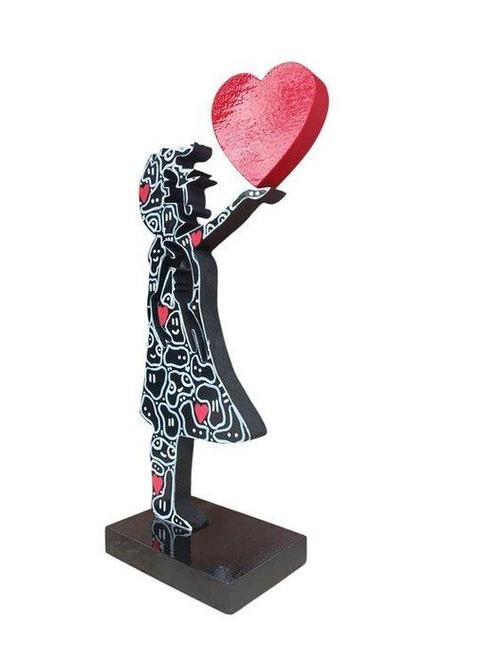 RAVI - Banksywood Heart red doodle pop, Antiek en Kunst, Kunst | Schilderijen | Modern