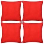 vidaXL Kussenhoezen katoen 80 x 80 cm rood 4 stuks