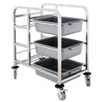 Afruimwagen | RVS | 3 Niveaus (Afruimbakken) + 2 Niveaus, Verzenden, Nieuw in verpakking