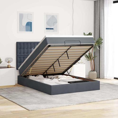 vidaXL Ottoman bed met matrassen 140x200cm fluweel, Huis en Inrichting, Slaapkamer | Bedden, 140 cm, 200 cm, Grijs, Tweepersoons