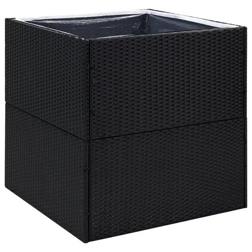 Plantenbak 80x80 Zwart - Retourdeal! 40% Korting, Tuin en Terras, Bloembakken en Plantenbakken, 60 cm of meer, 60 tot 100 cm, Vierkant