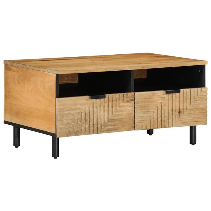 vidaXL Salontafel 80x54x40 cm massief mangohout bruin, Huis en Inrichting, Tafels | Salontafels, 50 tot 100 cm, Nieuw, Overige houtsoorten