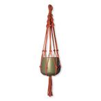 Plantenhanger Twisty Rood/Roestbruin - Katoen - Macramé -, Huis en Inrichting, Woonaccessoires | Overige, Ophalen of Verzenden