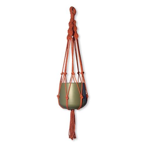Plantenhanger Twisty Rood/Roestbruin - Katoen - Macramé -, Huis en Inrichting, Woonaccessoires | Overige, Nieuw, Ophalen of Verzenden