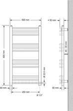 LuxeBath badkamer radiator Sahara 500x800 mm, wit, gebogen m, Verzenden, Nieuw