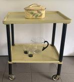 Serveerwagen - hout/metaal/rubber - vintage roltafeltje, Antiek en Kunst