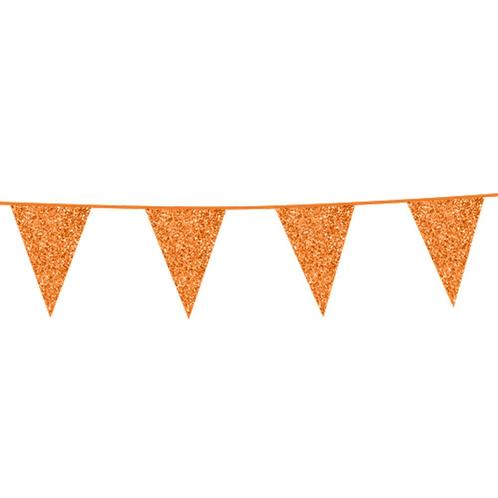 Oranje Slinger Glitter Mini 6m, Hobby en Vrije tijd, Feestartikelen, Nieuw, Verzenden