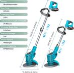 Grastrimmer met accu - Kantenmaaier - Bosmaaier - Blauw - X-, Verzenden, Nieuw