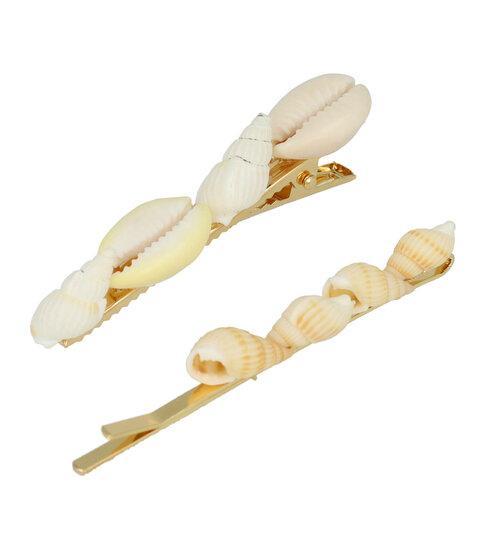 Haarspeld Duckklem Schuifspeldje Schelpen Goud Creme, Sieraden, Tassen en Uiterlijk, Uiterlijk | Haarverzorging, Verzenden