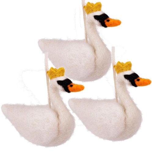 Hangers Wolvilt - Zwanenmeer - Zwanen met Kroontje - 3 stuks, Kinderen en Baby's, Kinderkamer | Inrichting en Decoratie, Nieuw