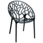 Moderne zwarte, transparante stoel 'GEO' uit kunststof