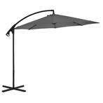 vidaXL Zweefparasol met stalen paal 300 cm antracietkleurig, Verzenden, Nieuw, 1 tot 2 meter, Zweefparasol