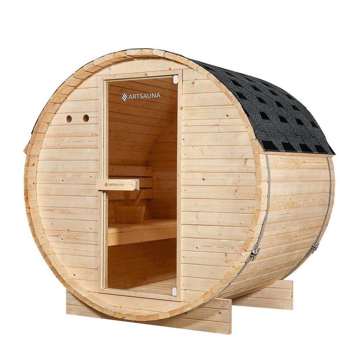 Buitenbarrelsauna Spitsbergen - 191x120x193 cm, Sport en Fitness, Sauna, Nieuw, Verzenden