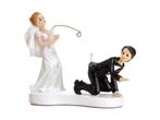 Taarttopper Bruiloft Bruidspaar Grappig Hengel 13cm, Verzenden, Nieuw
