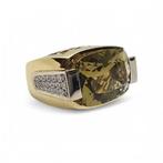 Ring - 18 karaat Geel goud, Witgoud Citrien - Diamant, Nieuw